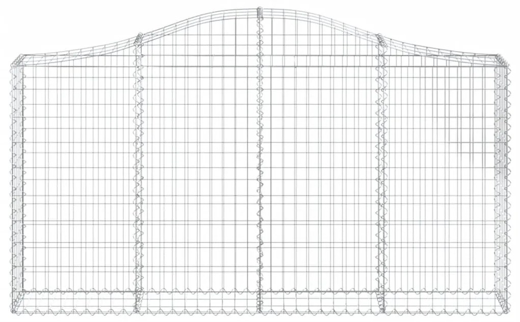 Συρματοκιβώτια Τοξωτά 10 τεμ. 200x30x100/120 εκ. Γαλβαν. Ατσάλι - Ασήμι