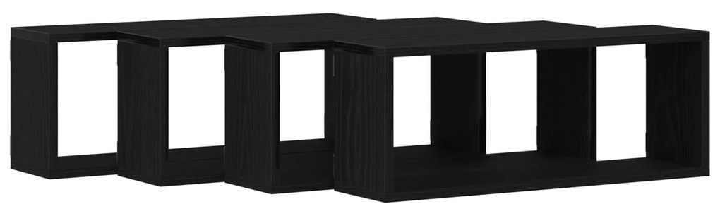 vidaXL Σετ 4 Ραφιών - Μαύρη Δρυς - 60x15x23 εκ. - Φτιαγμένο από Μηχανική Ξυλεία