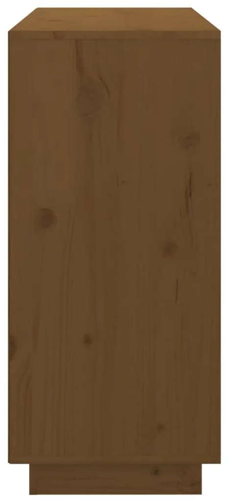 vidaXL Ντουλάπι Καφέ Μελί 111x34x75 εκ. από Μασίφ Ξύλο Πεύκου