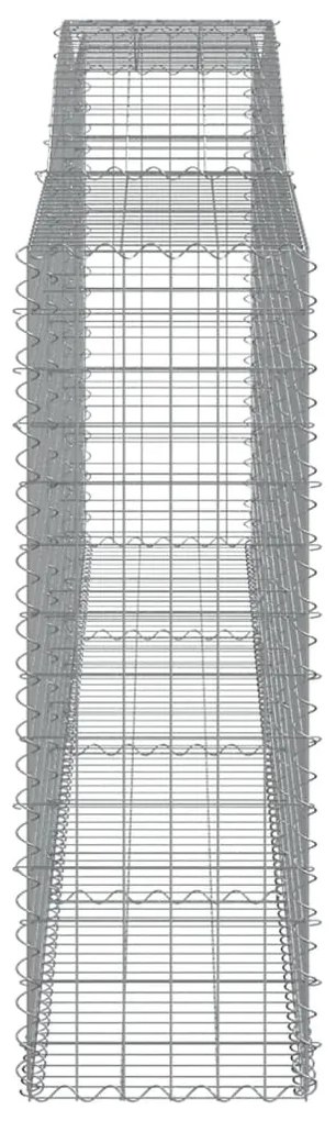 Συρματοκιβώτιο Τοξωτό 400x50x140/160εκ. από Γαλβανισμένο Χάλυβα - Ασήμι