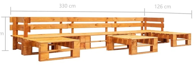 vidaXL Σαλόνι Κήπου από Παλέτες 6 Τεμαχίων Καφέ Μελί Ξύλινο