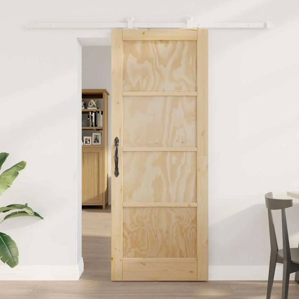 vidaXL Σετ Συρόμενης Πόρτας ORKDAL Φυσικό και λευκό 78 x 202 εκ.