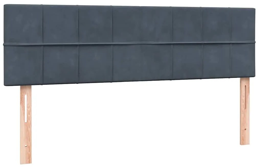 Box Spring Κρεβάτι με στρώμα Σκούρο γκρι 140x220 cm Βελούδινο - Γκρι