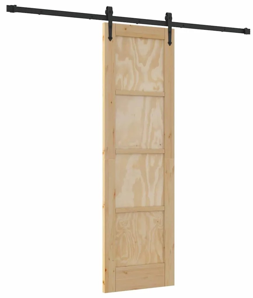 vidaXL Συρόμενη Πόρτα Καφέ 61 x 198.5 εκ. Μασίφ ξύλο πεύκου