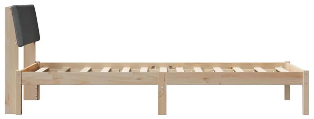 vidaXL Σκελετός Κρεβατιού με κεφαλάρι Καφέ και σκούρο γκρι 90 x 190 cm