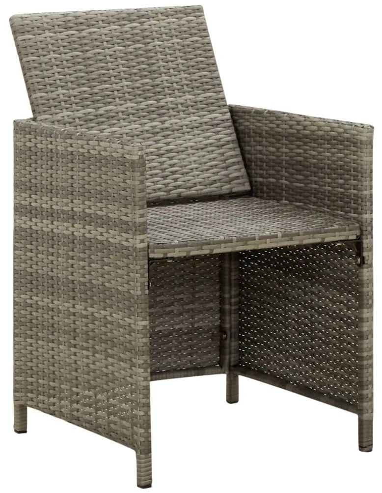 vidaXL Καρέκλες Εξωτερ. Χώρου 4 τεμ. Γκρι Συνθ. Ρατάν με Μαξιλάρια