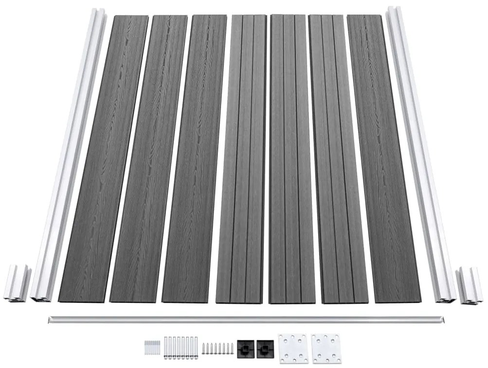 vidaXL Πάνελ Περίφραξης 1 Τετράγωνο + 1 Κεκλιμένο Γκρι 273x186 εκ. WPC