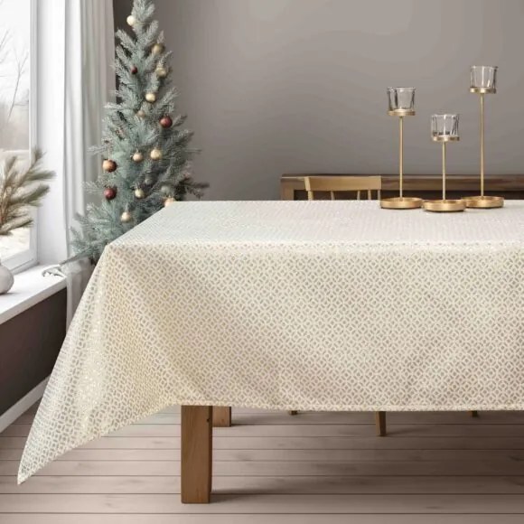 Beauty Home ΤΡΑΠΕΖΟΜΑΝΤΗΛΟ ΖΑΚΑΡ ΕΚΡΟΥ- ΧΡΥΣΟ   135 x 180 cm