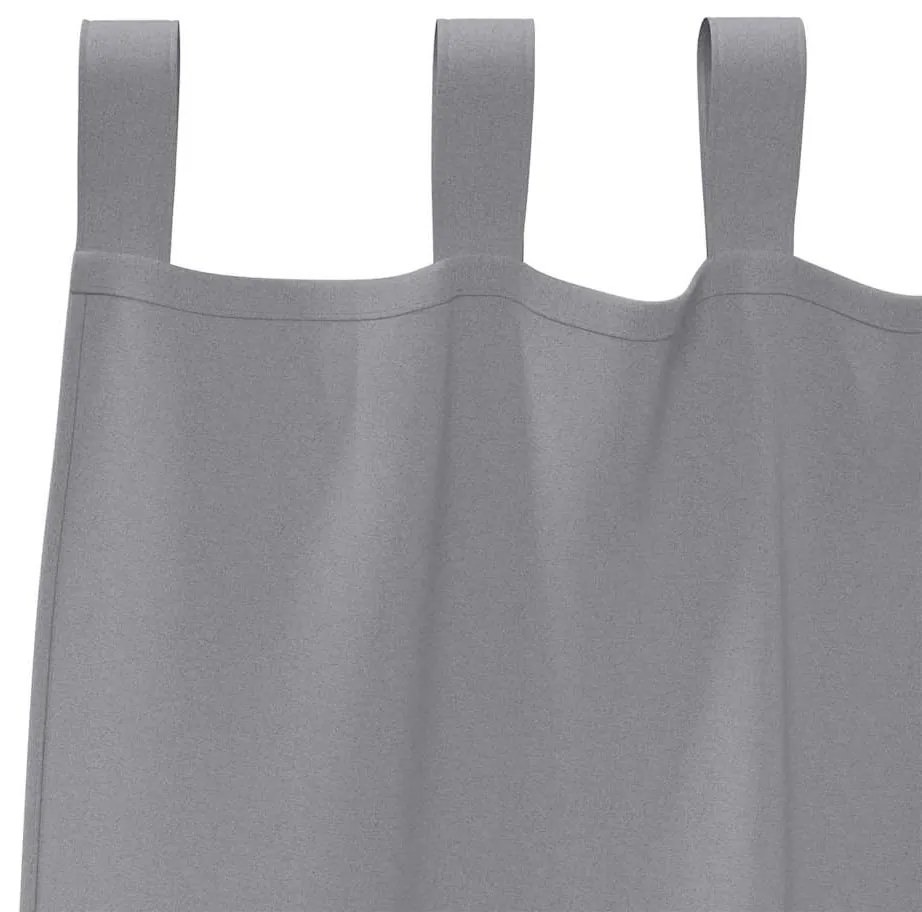 vidaXL Κουρτίνες με κουρτίνες 2 pcs Ανοιχτό γκρι Πολυεστέρας