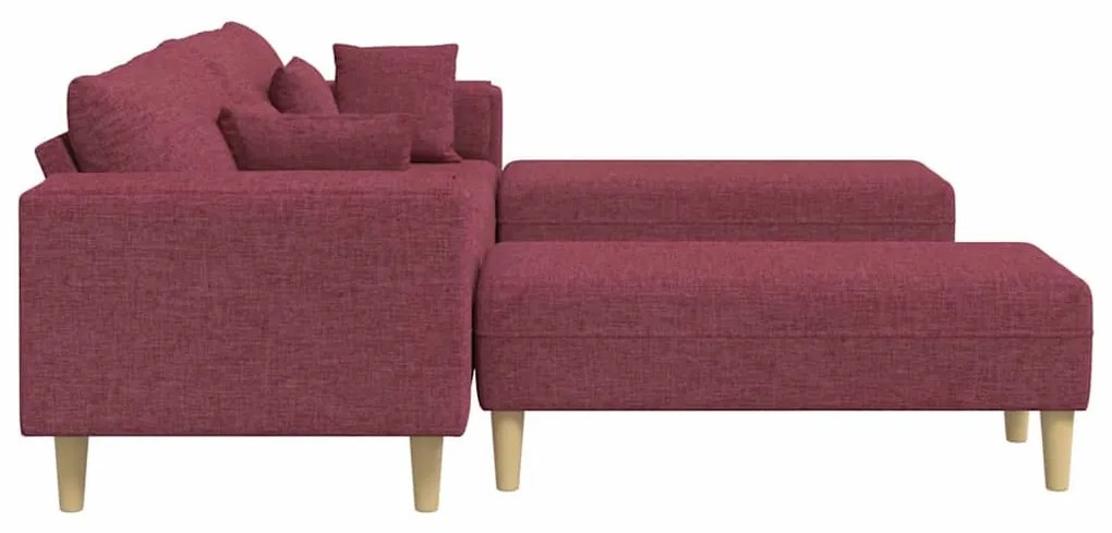 vidaXL Υφασμάτινος καναπές με μαξιλάρι 3 pcs Κόκκινο 208 εκ. ύφασμα