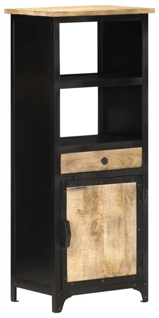 Ντουλάπι με Συρτάρι/Ράφια 45x32x110 εκ. Μασίφ Ξύλο Μάνγκο - Μαύρο