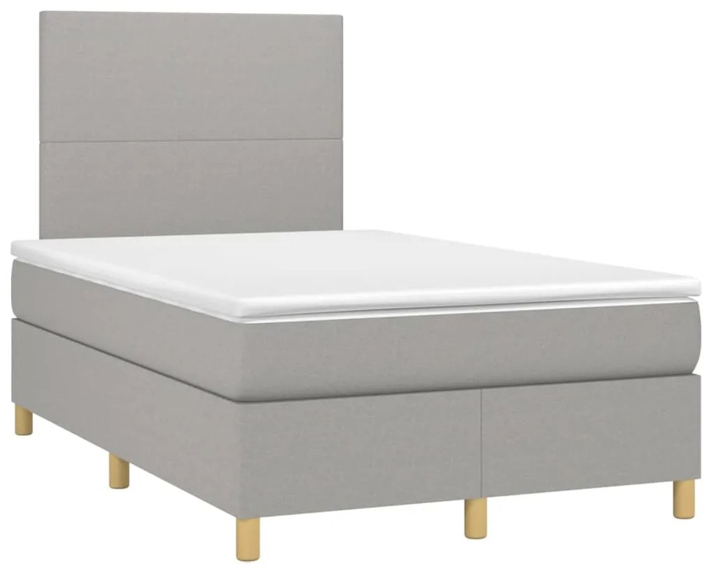 ΚΡΕΒΑΤΙ BOXSPRING ΜΕ ΣΤΡΩΜΑ &amp; LED ΑΝ.ΓΚΡΙ 120X200 ΕΚ ΥΦΑΣΜΑΤΙΝΟ 3135261