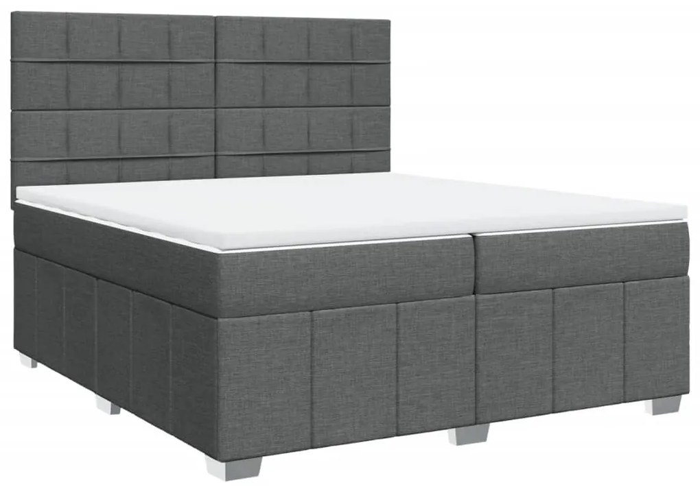 ΚΡΕΒΑΤΙ BOXSPRING ΜΕ ΣΤΡΩΜΑ ΣΚΟΥΡΟ ΓΚΡΙ 200X200 ΕΚ. ΥΦΑΣΜΑΤΙΝΟ 3291776