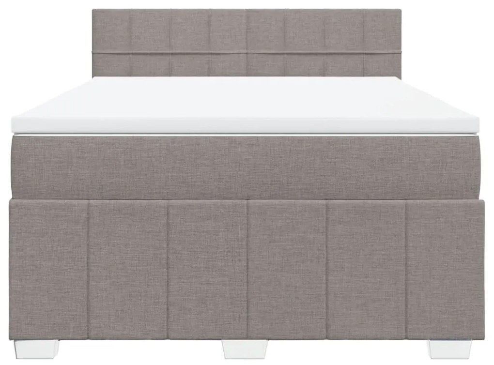 Κρεβάτι Boxspring με Στρώμα Taupe 140x190 εκ. Υφασμάτινο 3289367