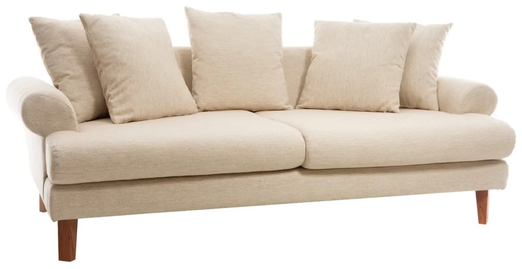 Artekko Uk Sofa Καναπές Τριθέσιος Υφασμάτινος Μπεζ (210x100x75)cm - 783-7178