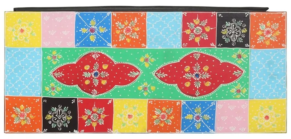 vidaXL Ντουλάπι TV Πολύχρωμο 80 x 35 x 50 εκ Στερεό ξύλο μάνγκο