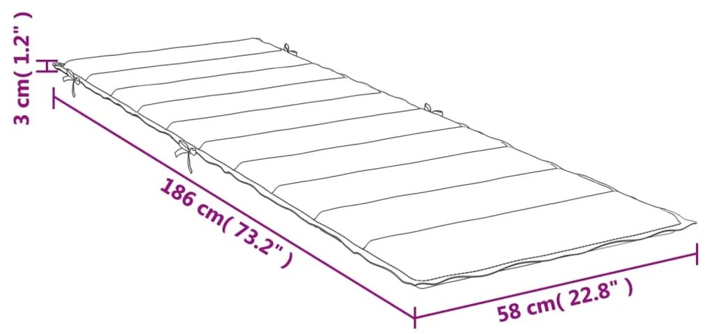 Μαξιλάρι Ξαπλώστρας Taupe 186 x 58 x 3εκ. από Ύφασμα Oxford - Μπεζ-Γκρι