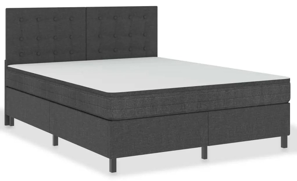 Κρεβάτι Boxspring Σκούρο Γκρι 180 x 200 εκ. Υφασμάτινο - Γκρι