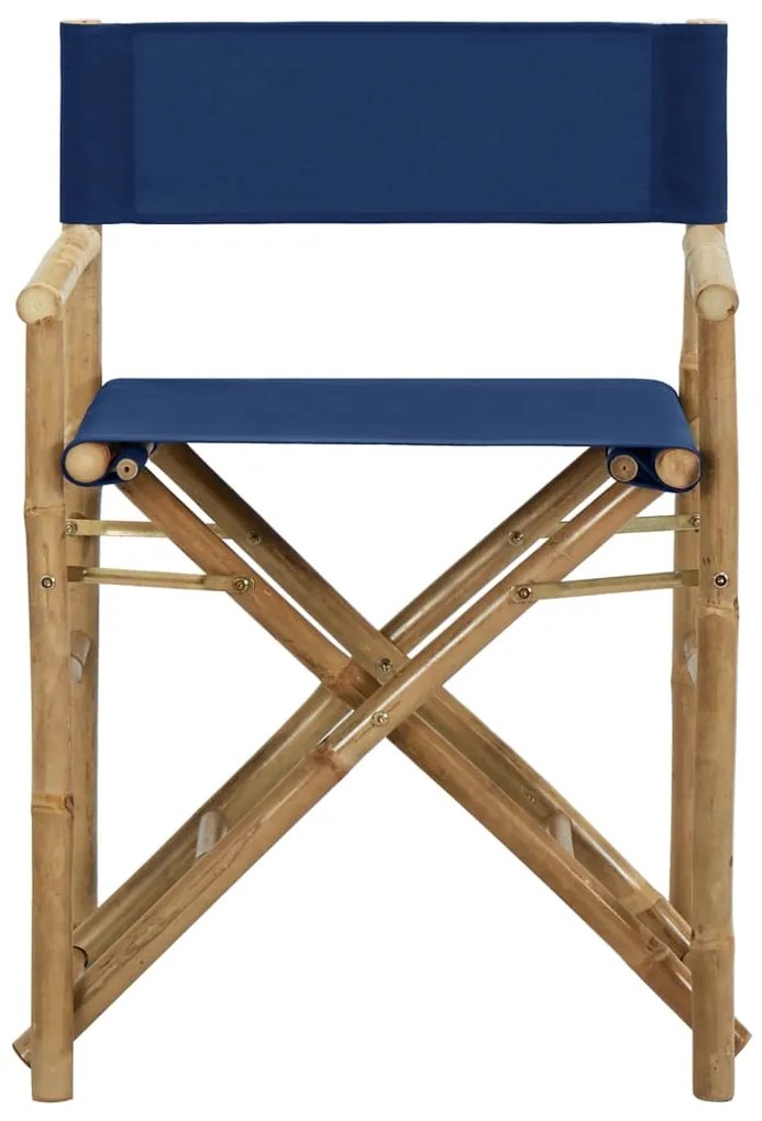 vidaXL Καρέκλες Σκηνοθέτη Πτυσσόμενες 2 τεμ. Μπλε από Μπαμπού / Ύφασμα