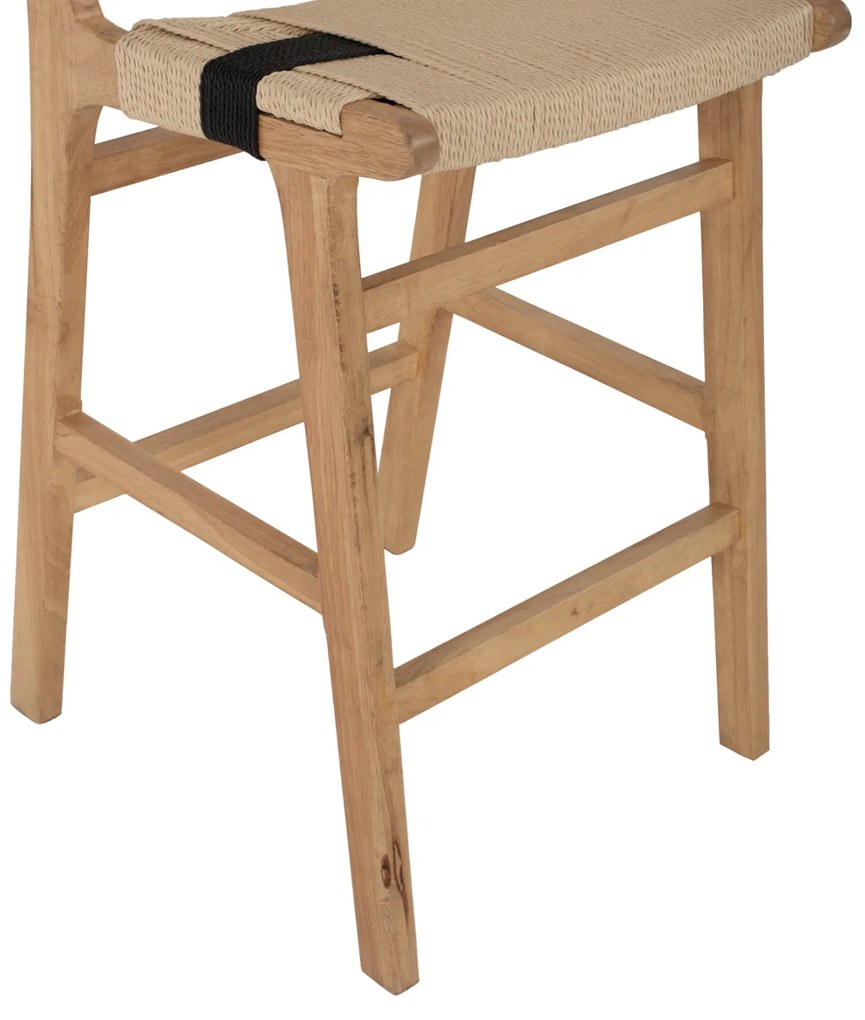 ΣΚΑΜΠΟ ΜΕΣΑΙΟΥ ΥΨΟΥΣ HM9325.01 RUBBERWOOD &amp; ΣΧΟΙΝΙ-ΦΥΣΙΚΟ RUSTIC 45x46x95Υεκ.