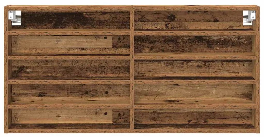 vidaXL Βιτρίνα με ράφι Παλιό Ξύλο 100 x 8.5 x 50 cm Επεξεργασμένο ξύλο