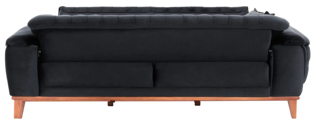 Καναπές - Κρεβάτι Bennington 3θέσιος Μαύρο 240x95x80 εκ. 240x95x80 εκ.