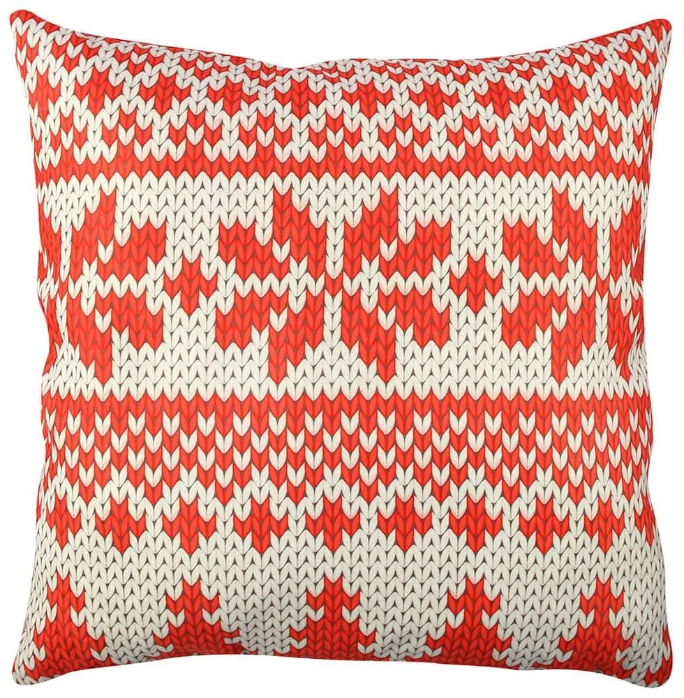 Μαξιλάρι Διακοσμητικό (Με Γέμιση) 420GRC0122 White-Red Aberto Design 43X43 Polyester,Βαμβάκι