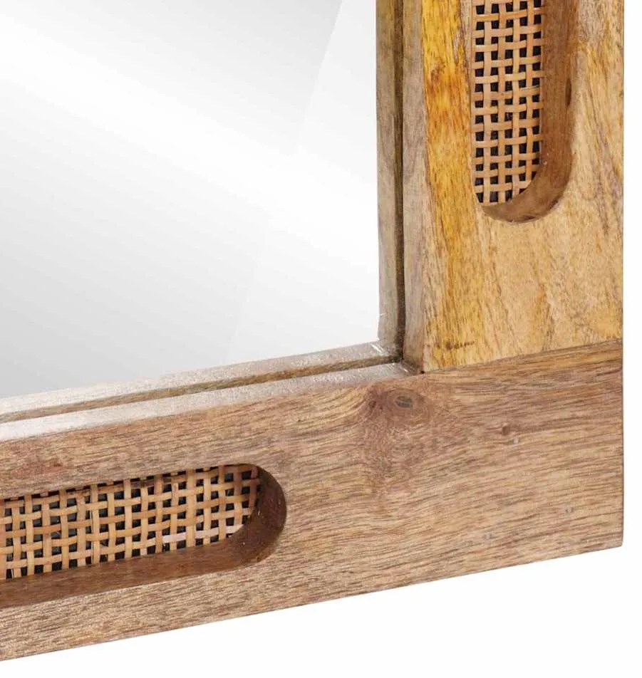 vidaXL Καθρέφτης Μπάνιου Καφέ 50 x 70 x 3 εκ. Στερεό ξύλο μάνγκο