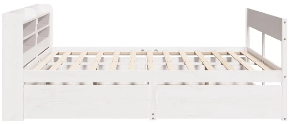 vidaXL Σκελετός Κρεβ. Χωρίς Στρώμα Λευκό 150x200 εκ Μασίφ Πεύκο