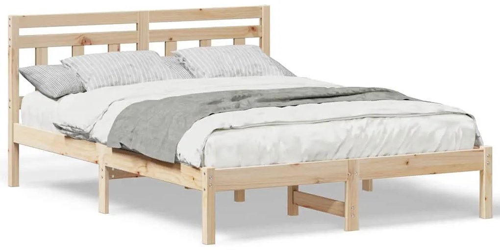 vidaXL Σκελετός Κρεβατιού Καφέ 120 x 200 cm Στερεά ξυλεία πεύκου