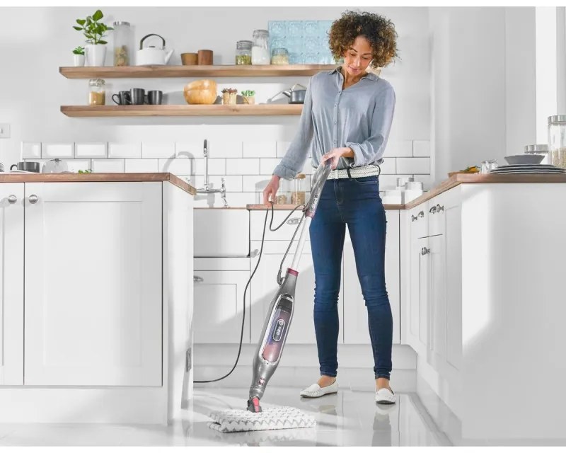 Shark S6003EU, 1200W, 0,35 l, 3 ρυθμίσεις, τεχνολογία Klick'n Flip, Steam Blaster, μαξιλαράκια Dirt Grip, γκρι/βιολετί