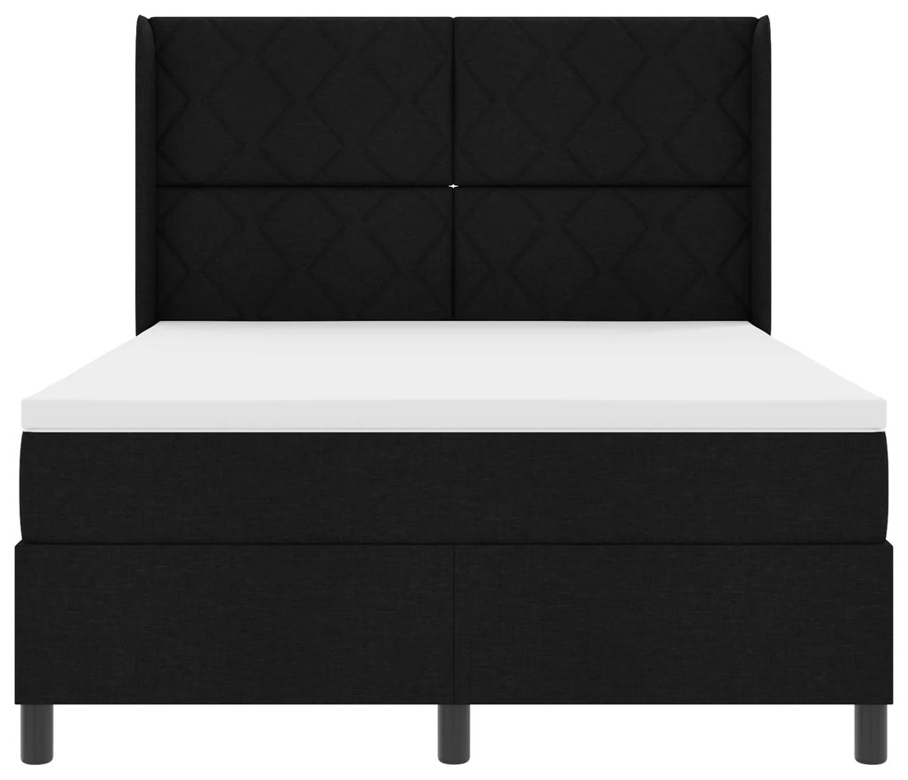 vidaXL Κρεβάτι με Στρώμα Μαύρο 160x200 cm Ύφασμα