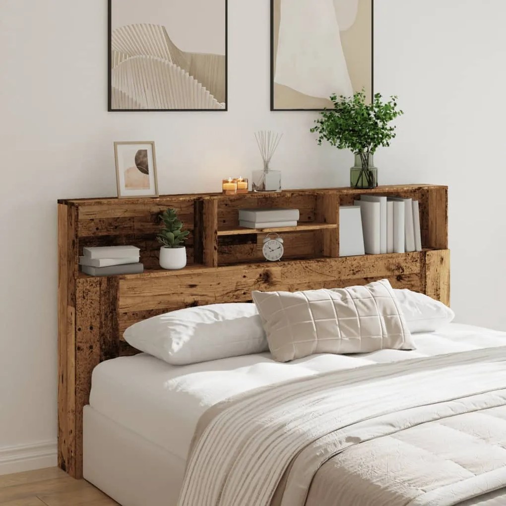 Ντουλάπι κεφαλάρι Παλιό ξύλο 180x19x103,5 cm Ξύλο μηχανής 856872