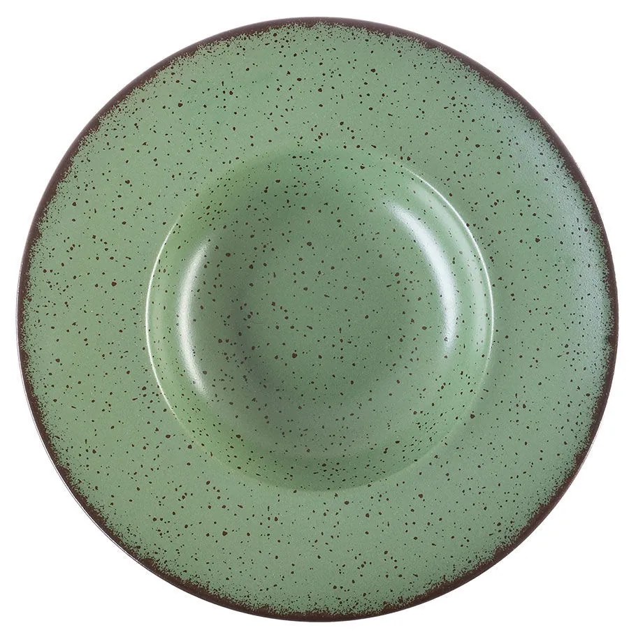 Πιάτο Ριζότου Πορσελάνινο Terra Green 24cm - Estia