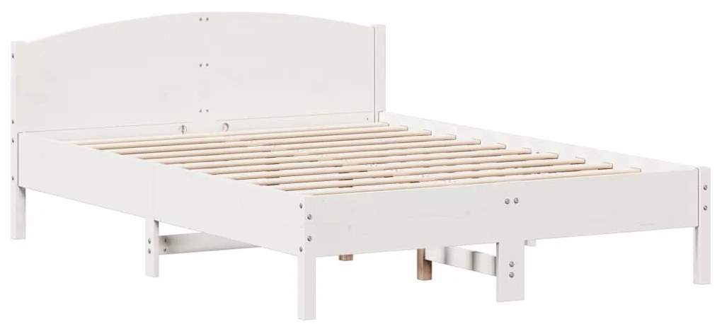 vidaXL Σκελετός Κρεβ. Χωρίς Στρώμα Λευκό 160x200 εκ Μασίφ Πεύκο