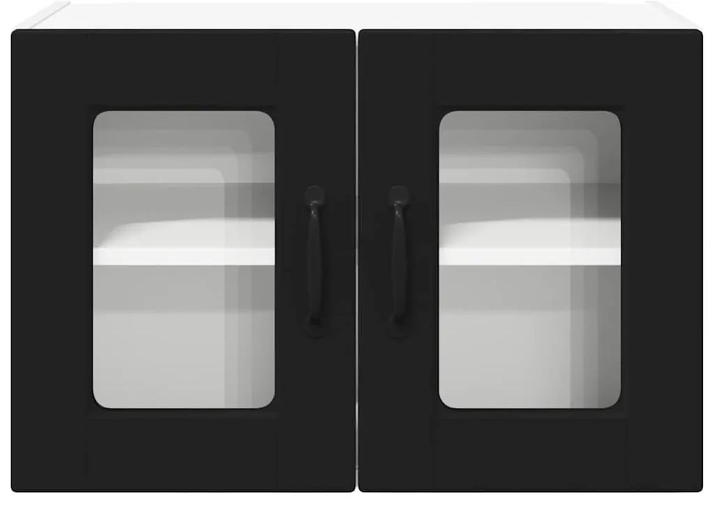 vidaXL Κρεμαστό ντουλάπι κουζίνας με ράφι Μαύρο 60 x 31 x 40 εκ