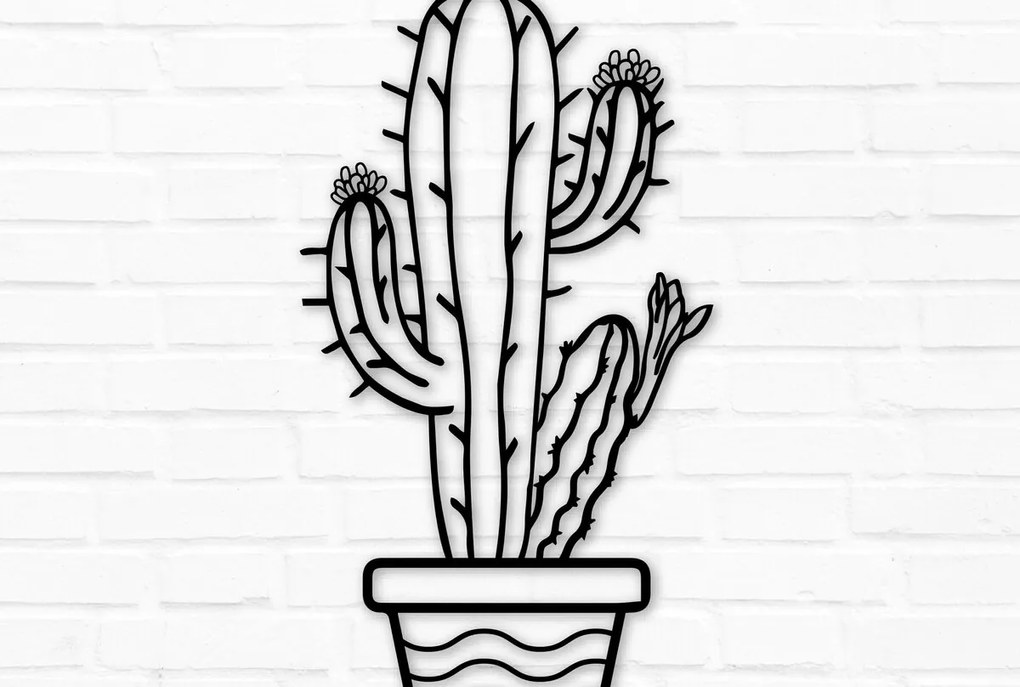 Σετ των 2 Intra απο ξύλο plywood 3mm-4mm πάχος Cactus Wall Crafts Decor Cut  Δίασταση 40x40 cm INTRAFABR-70830344