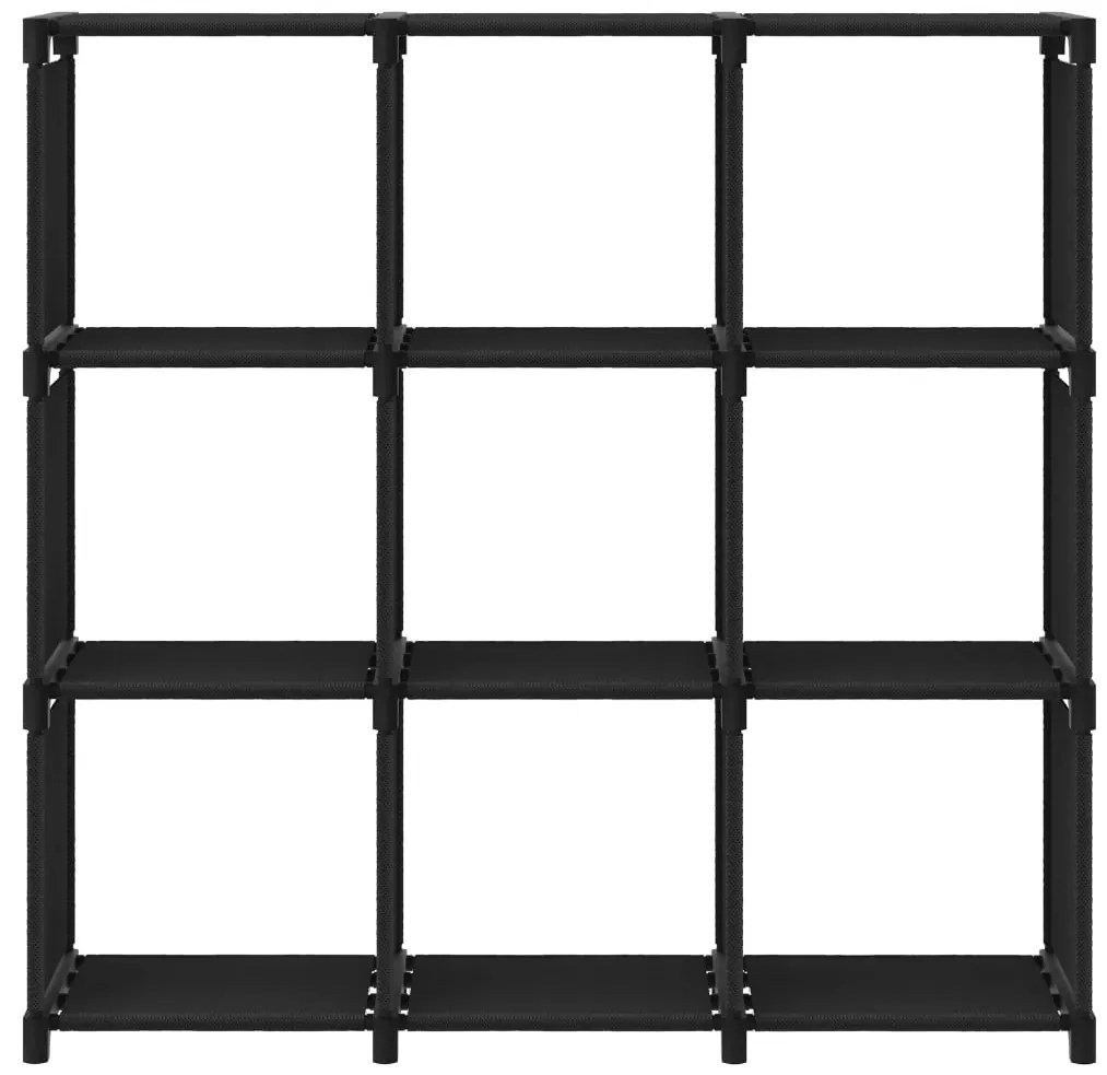 vidaXL Ραφιέρα με 9 Κύβους &amp; Κουτιά Μαύρη 103x30x107,5 εκ. Υφασμάτινη