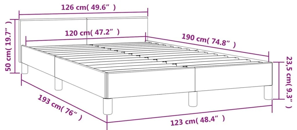 ΠΛΑΙΣΙΟ ΚΡΕΒΑΤΙΟΥ ΜΕ ΚΕΦΑΛΑΡΙ ΓΚΡΙ 120 X 190 ΕΚ. ΣΥΝΘ. ΔΕΡΜΑ 379545