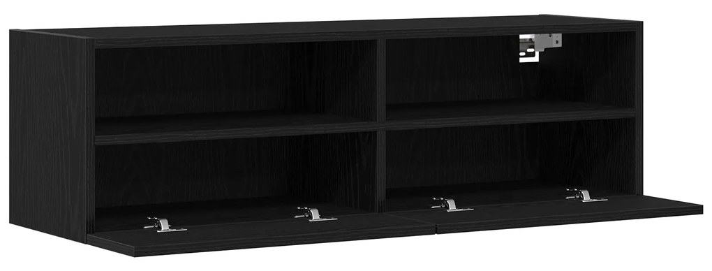 vidaXL Ντουλάπια Τηλεόρασης 2 τεμ Μαύρο Δρυς 100x30x30 cm Επεξεργασμένο Ξύλο