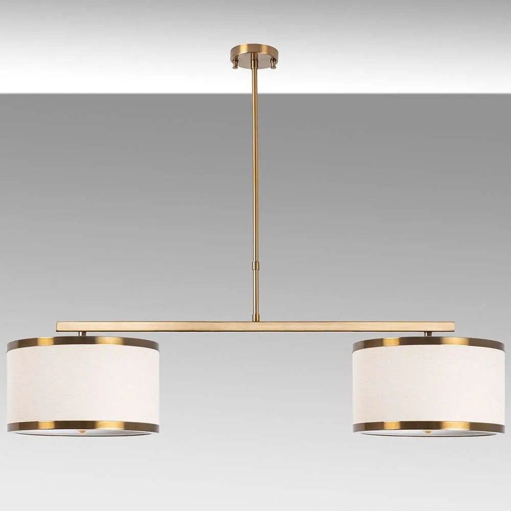 Φωτιστικό Οροφής - Ράγα Way 942FLG1365 100x30x37cm 2xE27 40W Beige-Gold Opviq