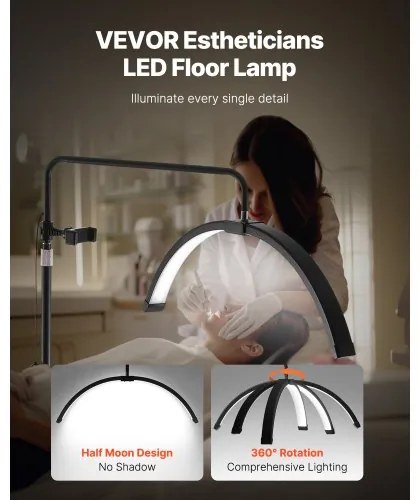 Half Moon Light for Esthetician 26inch Dimmable LED Floor Lamp Lash Light Arched