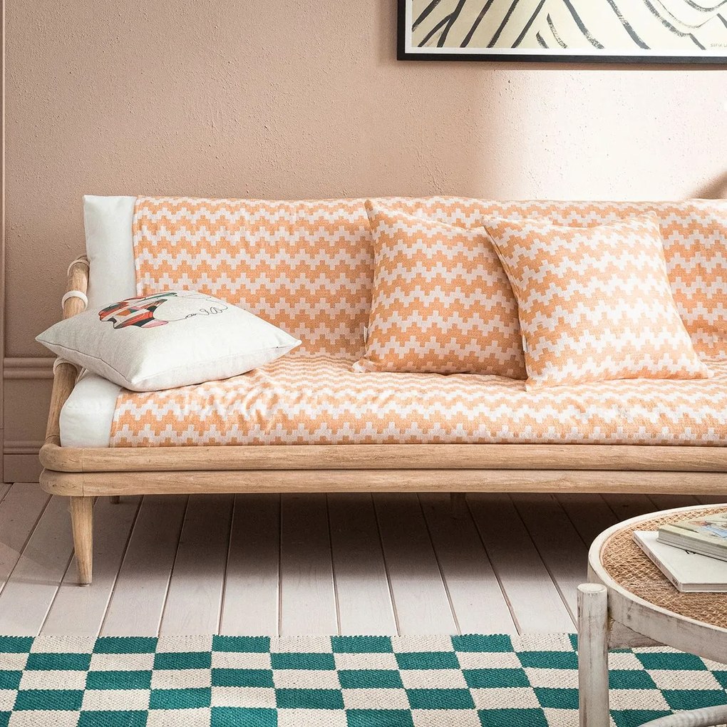 Ριχτάρι Summer Waves 466/ 23 Gum Pink Gofis Home Πολυθρόνα 180x180cm Βαμβάκι-Πολυέστερ