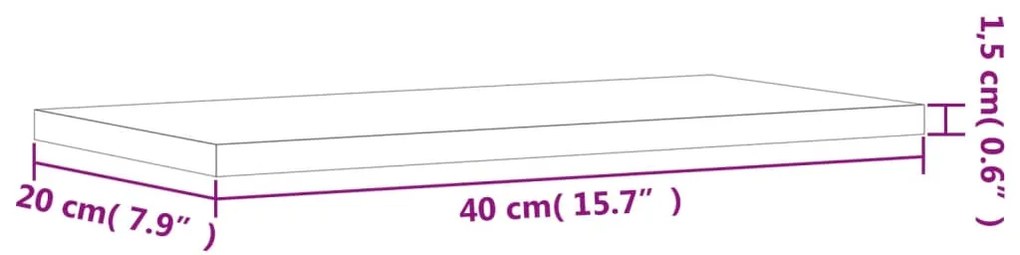 Ράφια Τοίχου 4 τεμ. Γκρι Sonoma 40x20x1,5 εκ. Επεξεργ. Ξύλο - Γκρι