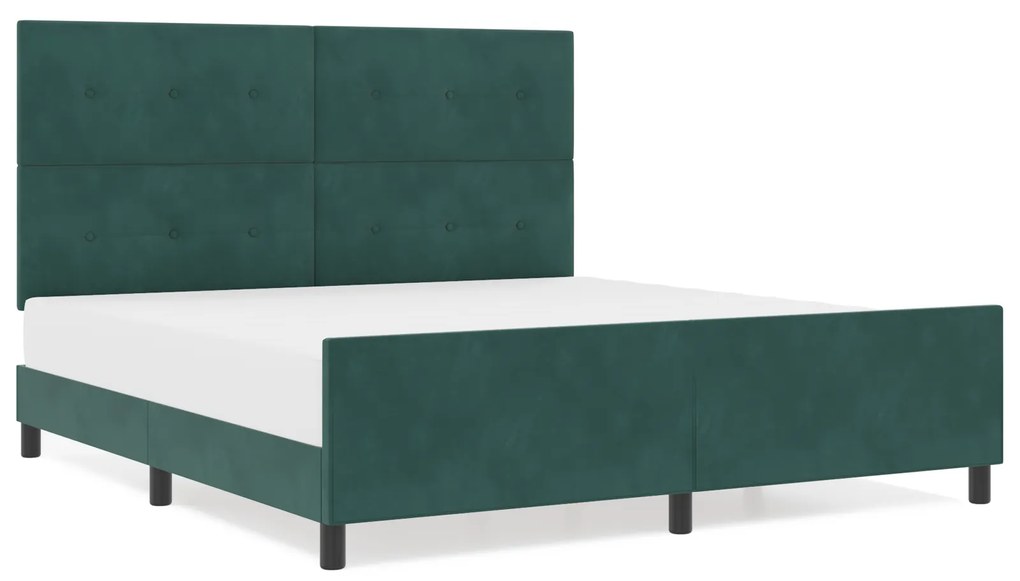 vidaXL Σκελετός Κρεβατιού Σκούρο πράσινο 180 x 200 cm Βελούδο