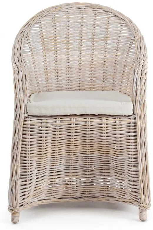 Πολυθρόνα Martin Εξωτερικού Χώρου Λευκή Rattan 60x67x89εκ. - Μπεζ