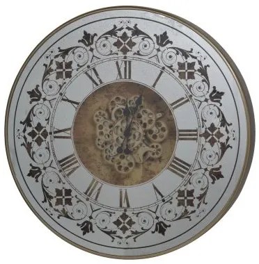 Artekko Clock Ρολόι Τοίχου με Καθρέφτη MDF Γυαλί Μπρονζέ (81.8x10.2x81.8)cm