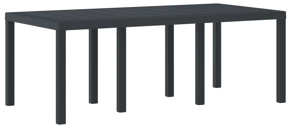 vidaXL Τραπέζι Κήπου Ανθρακί 200x100x73 εκ. Πολυ Ράτταν