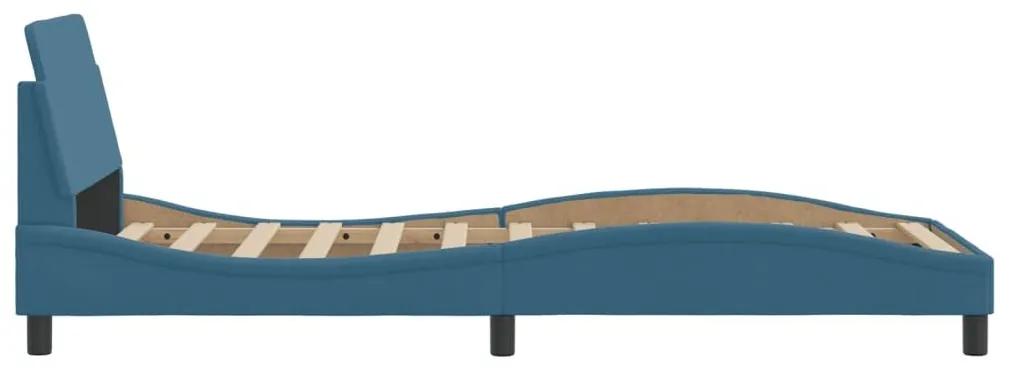 Πλαίσιο Κρεβατιού με Κεφαλάρι Μπλε 90x200 εκ. Βελούδινο - Μπλε