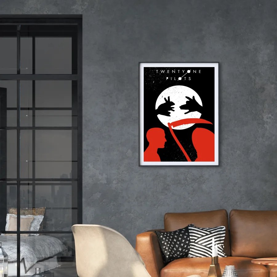 Πόστερ &amp; Κάδρο Twenty One Pilots MS038 22x31cm Μαύρο Ξύλινο Κάδρο (με πόστερ)